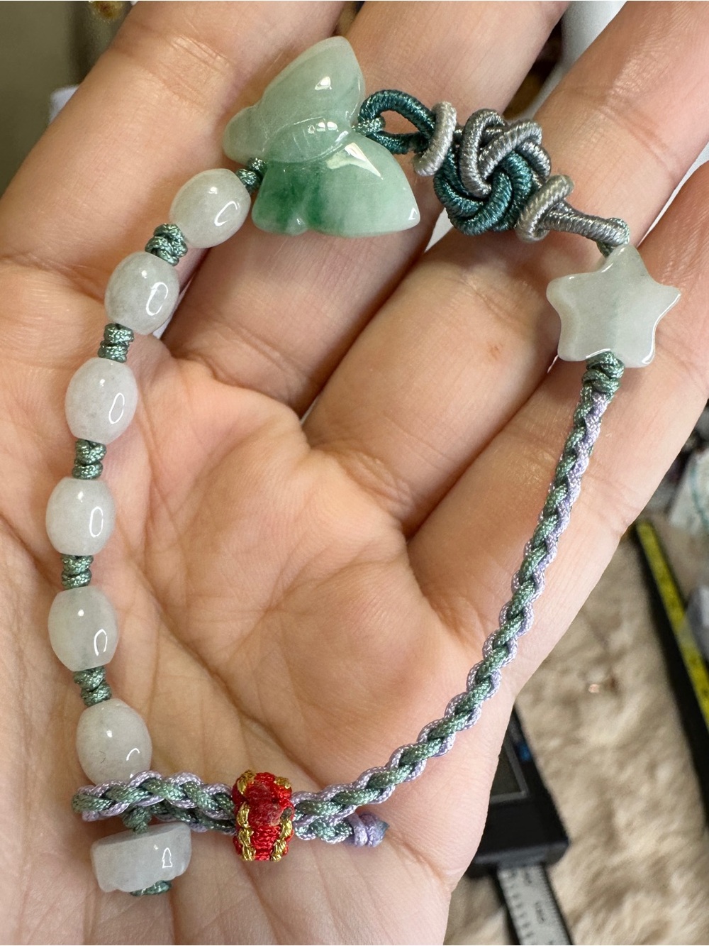 6 inch Jade Butterfly Bracelet 5.7 mm